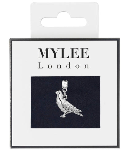 Racing Pigeon Silver Plated Charm - MYLEE London