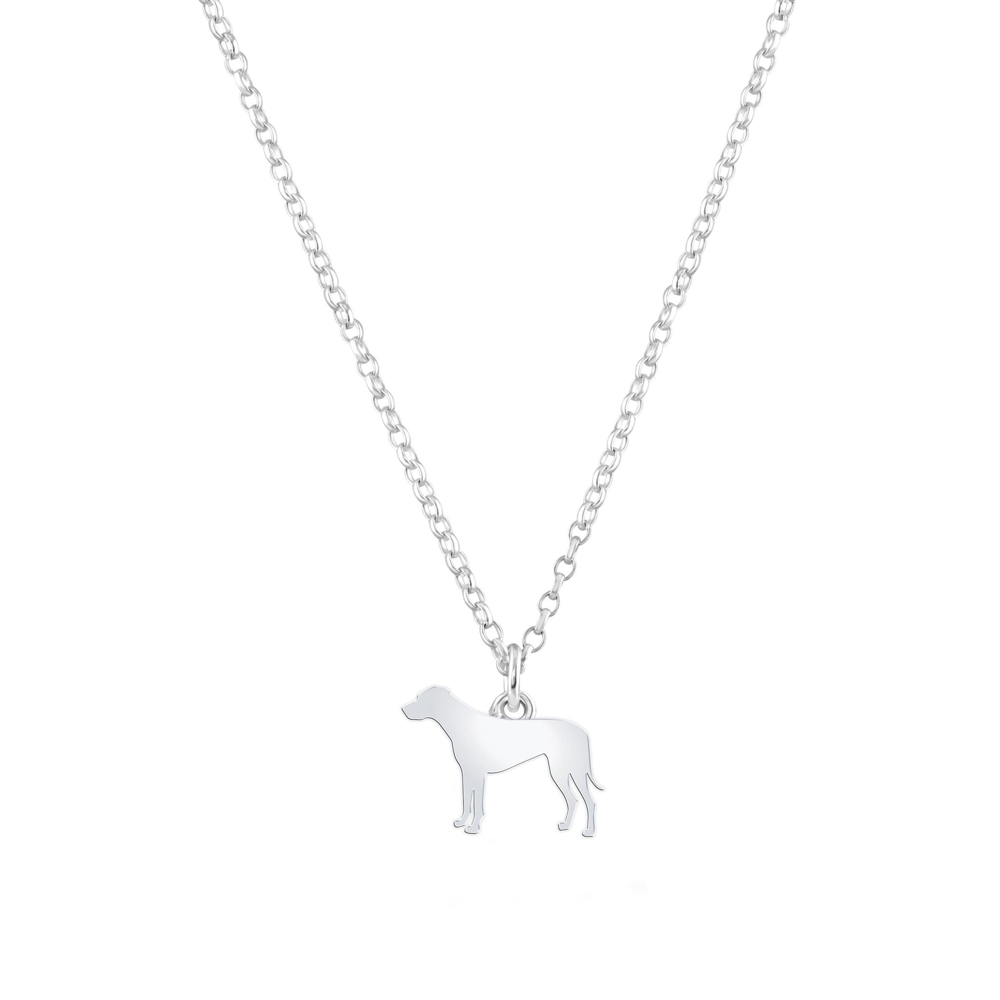 Rhodesian Ridgeback Silhouette Silver Necklace - Personalised - MYLEE London