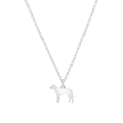 Rhodesian Ridgeback Silhouette Silver Necklace - Personalised - MYLEE London