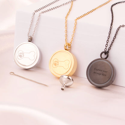 Round Pet Ashes Necklace - Personalised - MYLEE London