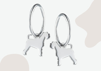 Schnauzer Silhouette Silver Earrings - MYLEE London