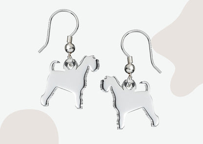 Schnauzer Silhouette Silver Earrings - MYLEE London