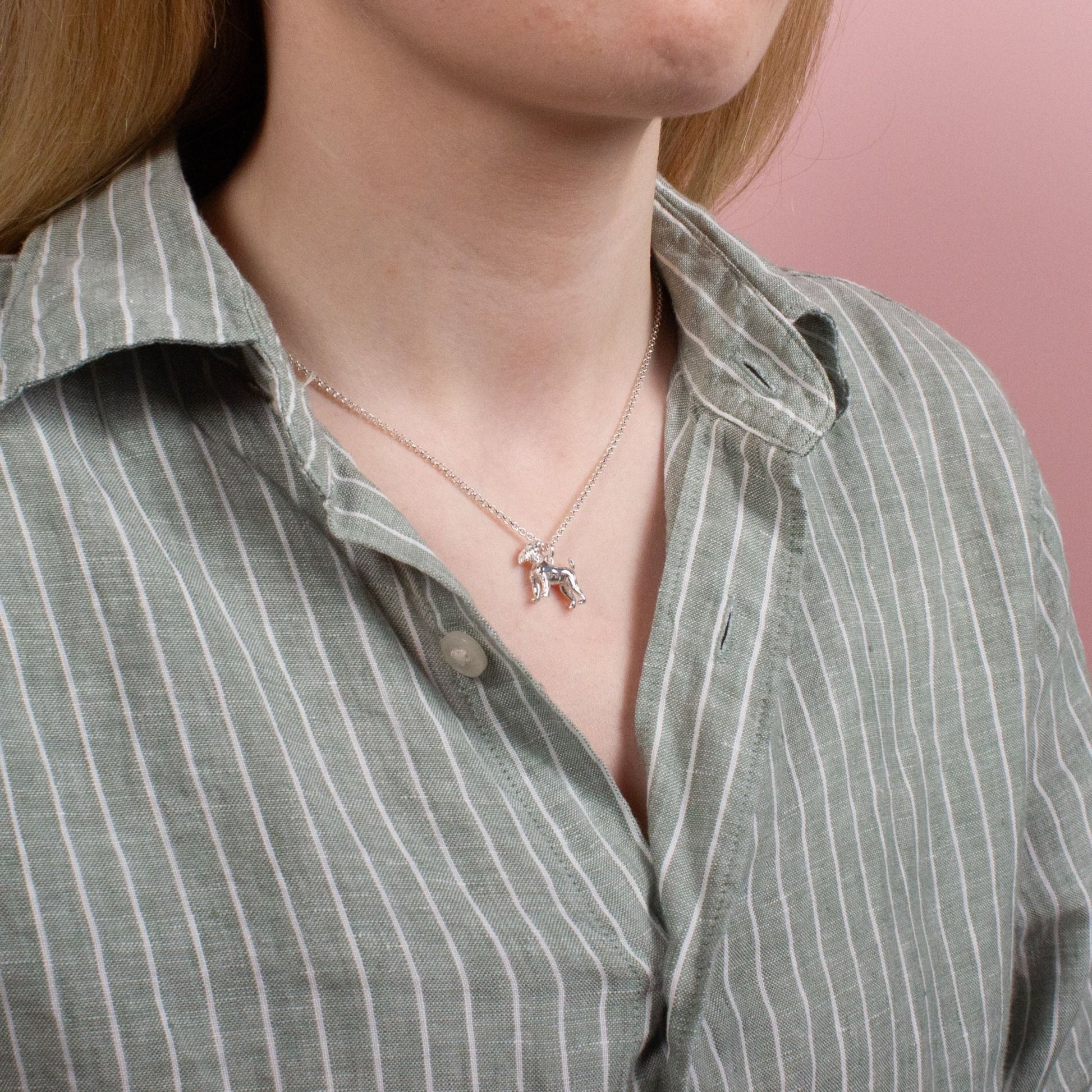 Schnauzer Silver Necklace - Personalised - MYLEE London