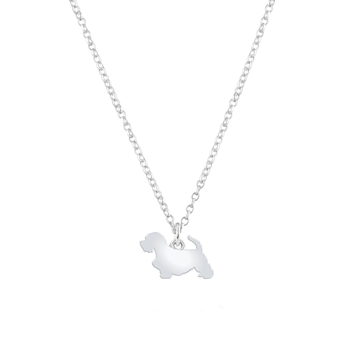 Sealyham Terrier Silhouette Silver Necklace - Personalised - MYLEE London