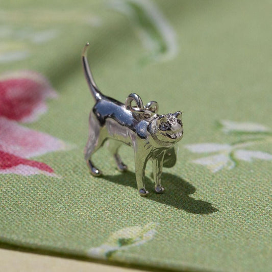 Short - Haired Cat Silver Charm - MYLEE London