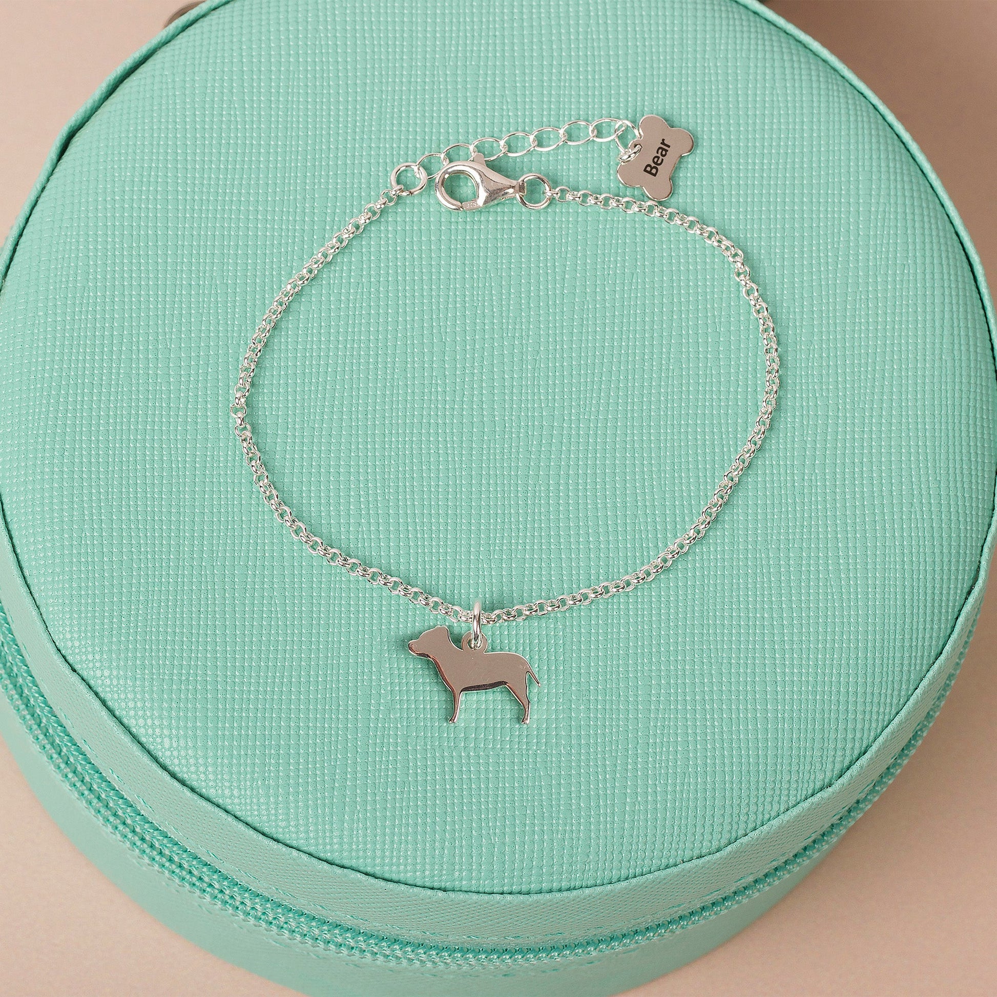 Silhouette Dog Chain Bracelet - Personalised - Sterling Silver - MYLEE London