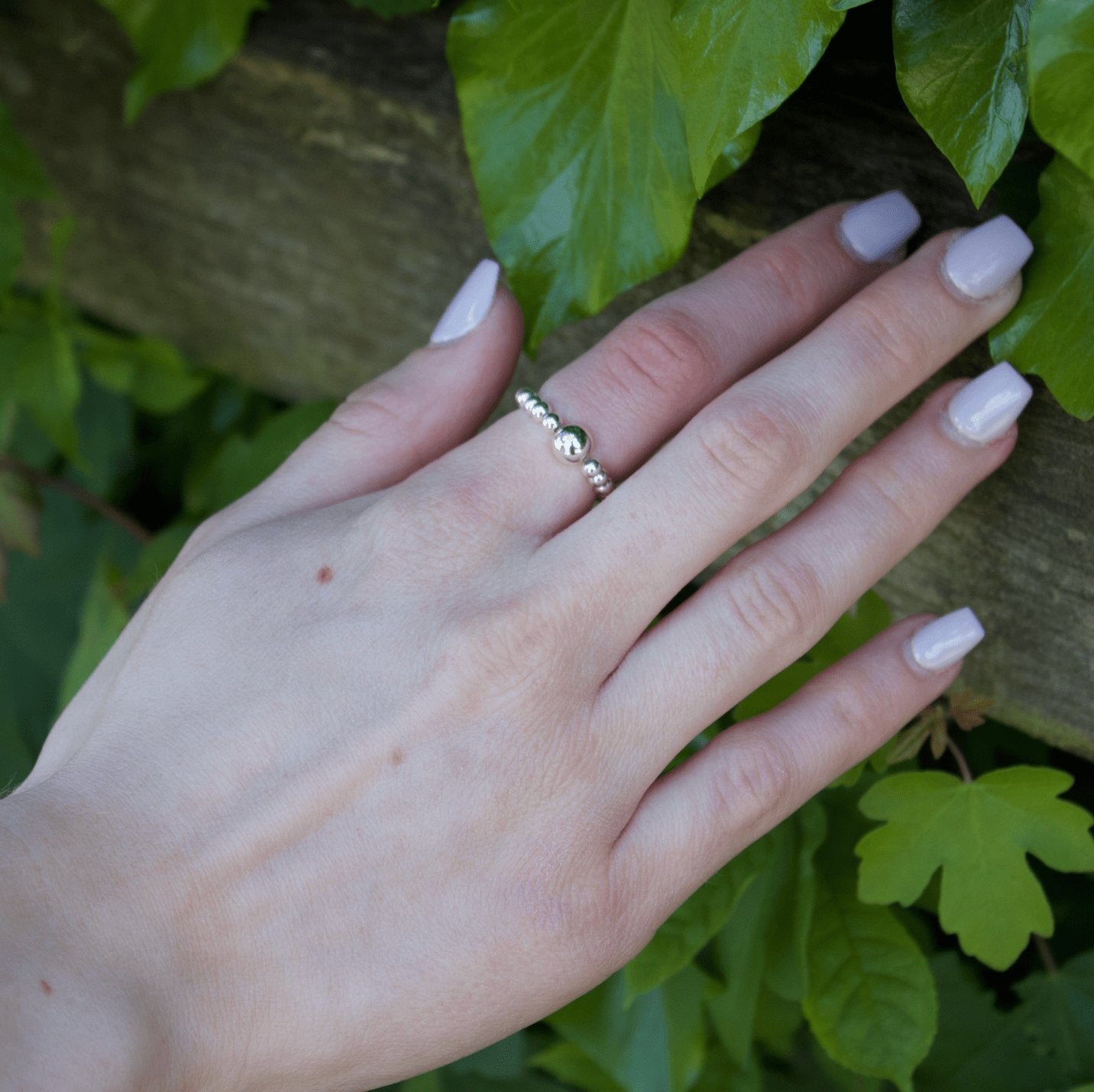 Silver Ball Bead Ring - MYLEE London