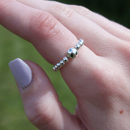 Silver Ball Bead Ring - MYLEE London