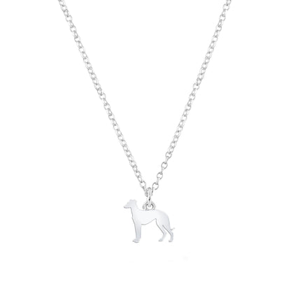 Sloughi Silhouette Silver Necklace - Personalised - MYLEE London