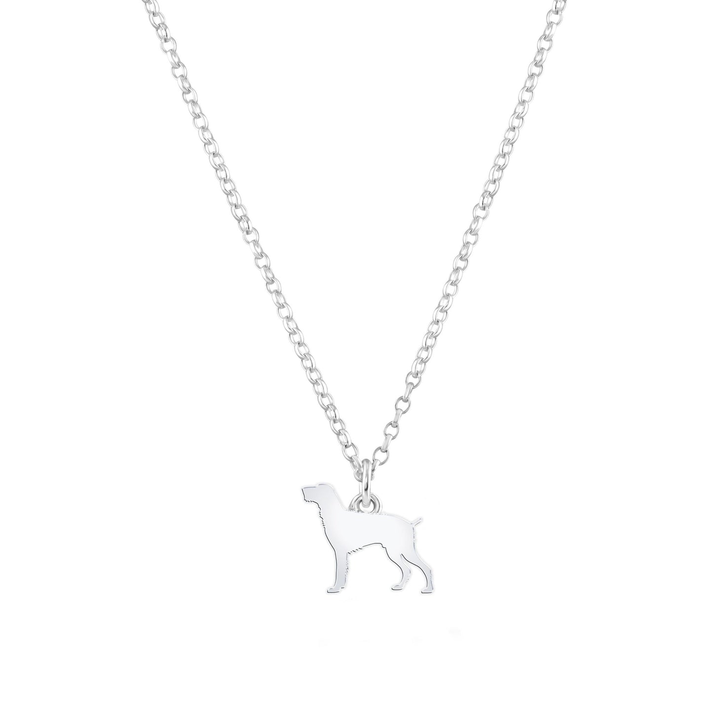 Slovakian Rough Haired Pointer Silhouette Silver Necklace - Personalised - MYLEE London