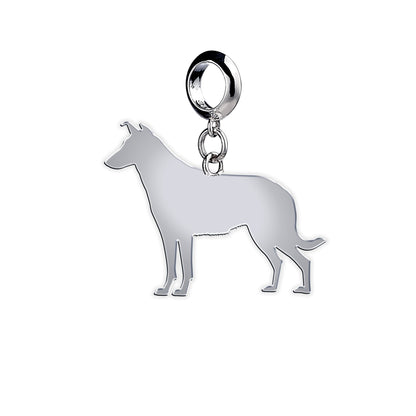 Smooth Collie Silhouette Silver Charm - MYLEE London