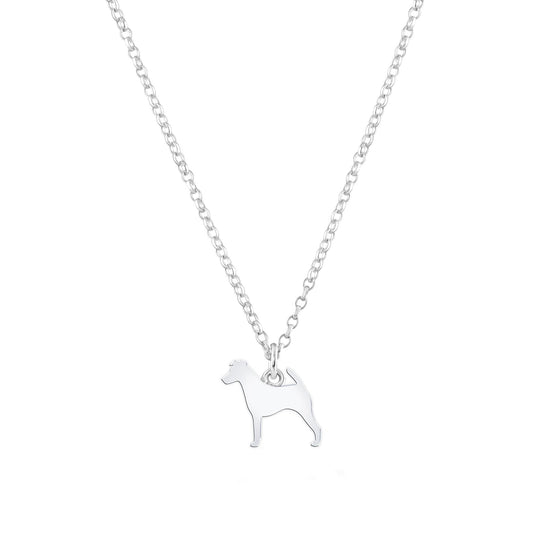 Smooth Fox Terrier Silhouette Silver Necklace - Personalised - MYLEE London