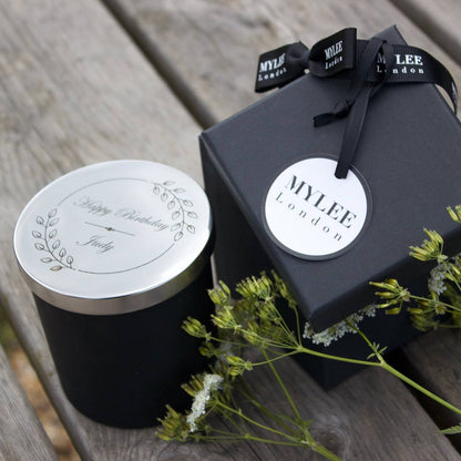 Soy Wax Scented Candle With Personalised Metal Lid - MYLEE London