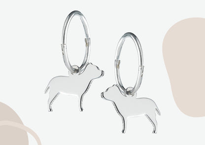 Staffordshire Bull Terrier Silhouette Silver Earrings - MYLEE London