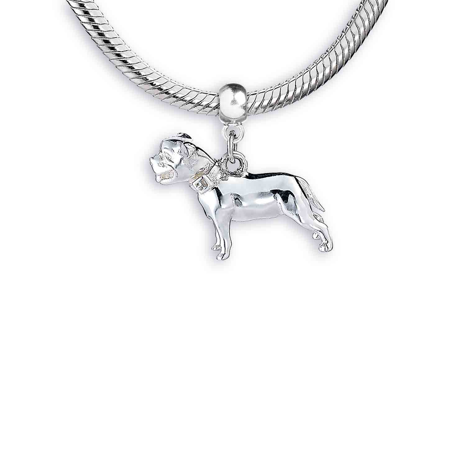 Staffordshire Bull Terrier Silver Charm - MYLEE London