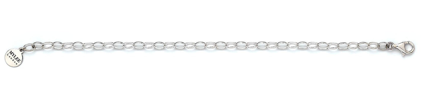 Sterling Silver Adjustable Chain Link Bracelet With Personalised Tag - MYLEE London