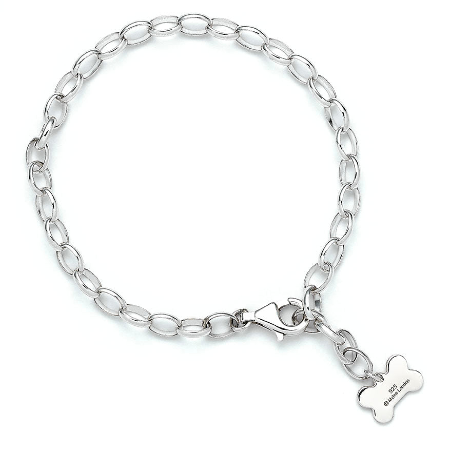 Sterling Silver Adjustable Chain Link Bracelet With Personalised Tag - MYLEE London