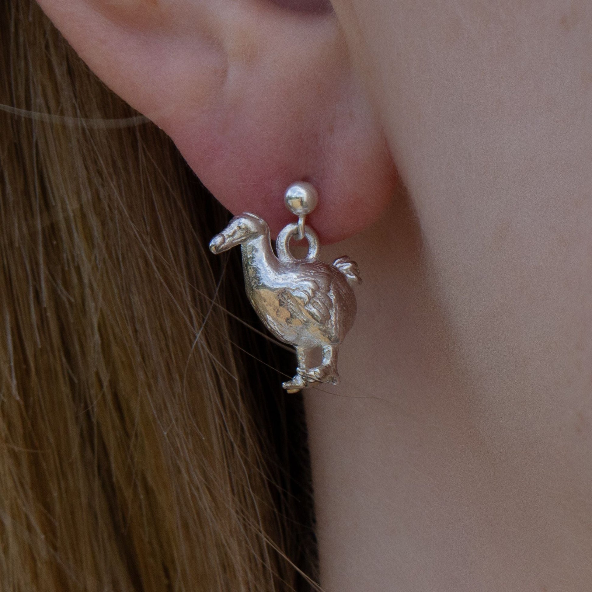 Sterling Silver Dodo Earrings - MYLEE London