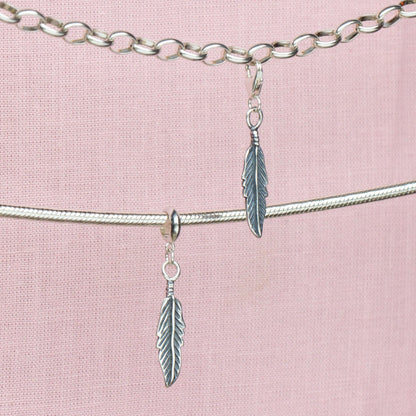 Sterling Silver Feather Charm - MYLEE London