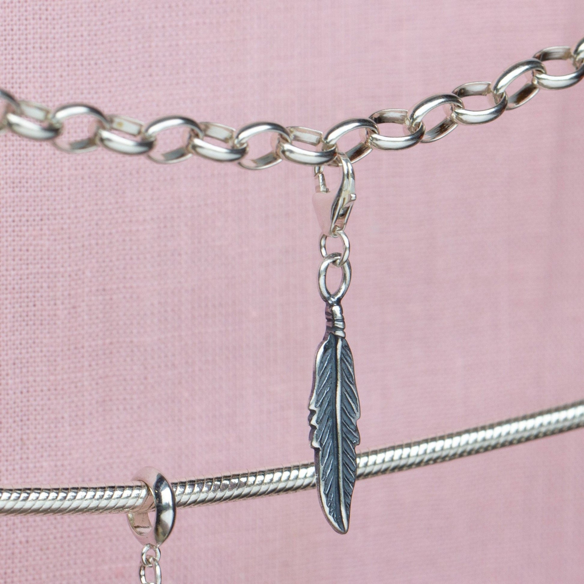 Sterling Silver Feather Charm - MYLEE London