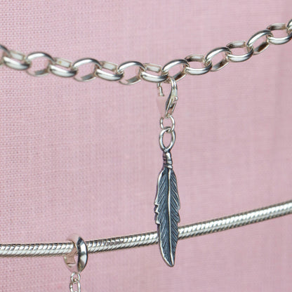 Sterling Silver Feather Charm - MYLEE London