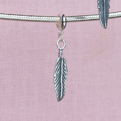 Sterling Silver Feather Charm - MYLEE London