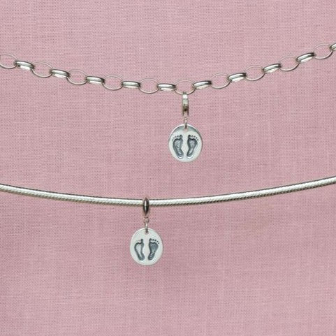 Sterling Silver Footprints Charm - MYLEE London