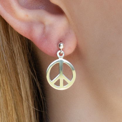 Sterling Silver Peace Earrings - MYLEE London