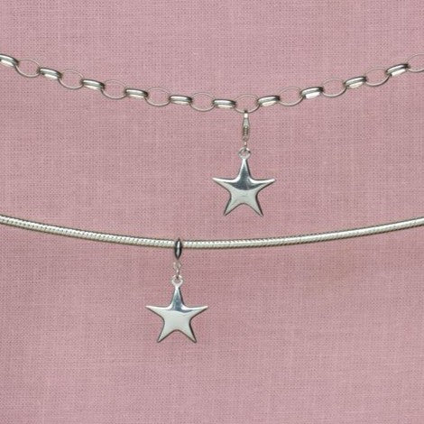 Sterling Silver Puffy Star Charm - MYLEE London