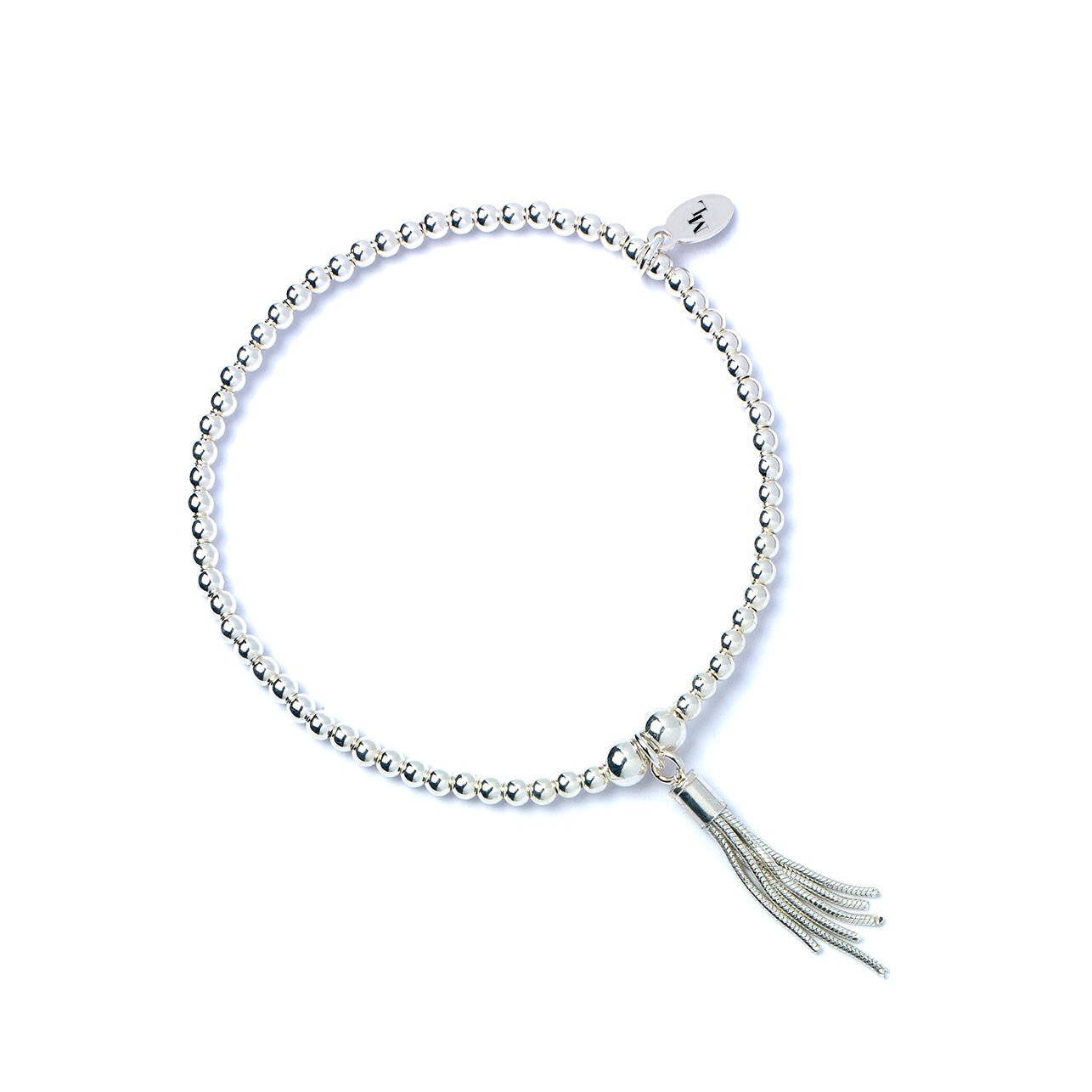 Sterling Silver Tassel Ball Bead Bracelet - MYLEE London