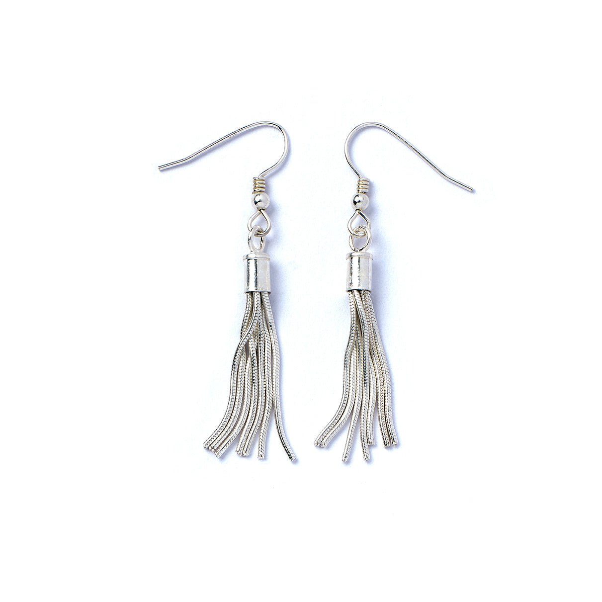 Sterling Silver Tassel Hook Earrings - MYLEE London