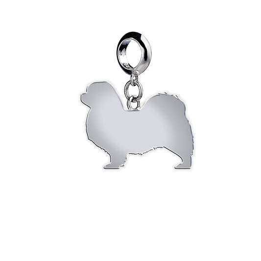 Tibetan Spaniel Silhouette Silver Charm - MYLEE London