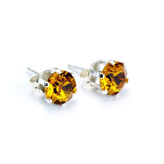 Topaz Crystal Silver Stud Earrings - MYLEE London