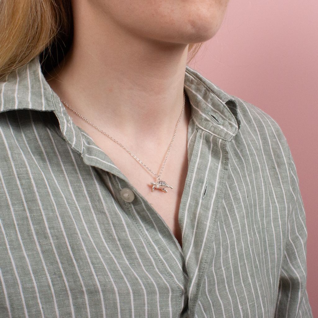 Tortoise Silver Necklace - Personalised - MYLEE London