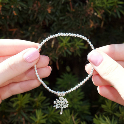 Tree of Life on Silver Ball Bead Bracelet - MYLEE London