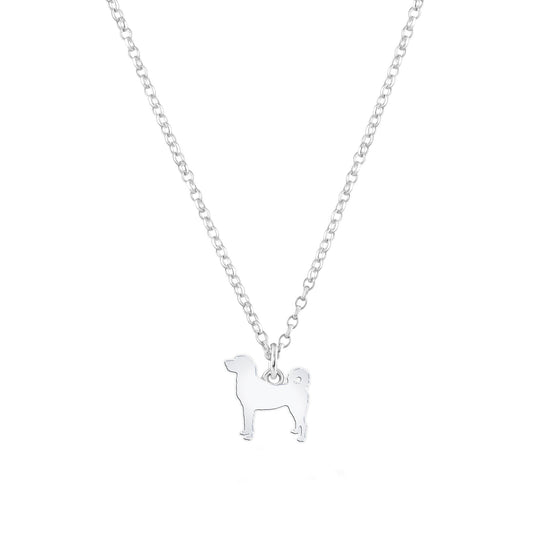 Turkish Kangal Dog Silhouette Silver Necklace - Personalised - MYLEE London