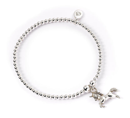 Unicorn on Silver Ball Bead Bracelet - MYLEE London