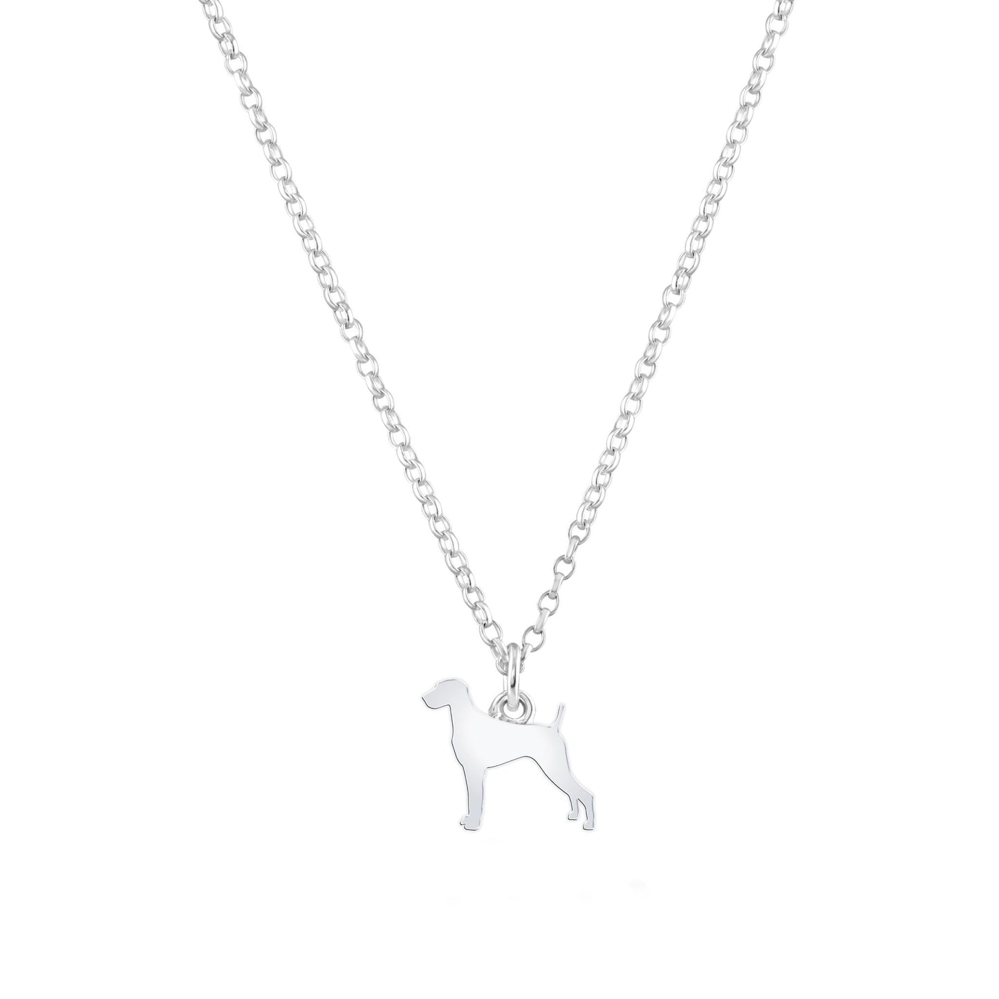 Weimaraner Silhouette Silver Necklace - Personalised - MYLEE London