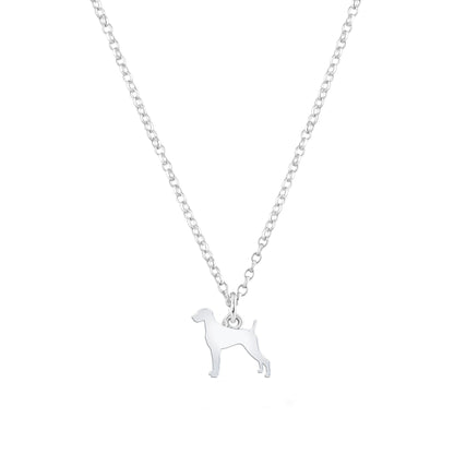 Weimaraner Silhouette Silver Necklace - Personalised - MYLEE London