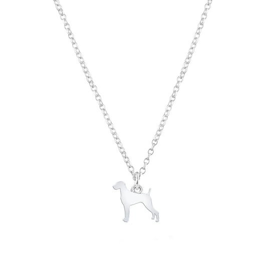 Weimaraner Silhouette Silver Necklace - Personalised - MYLEE London