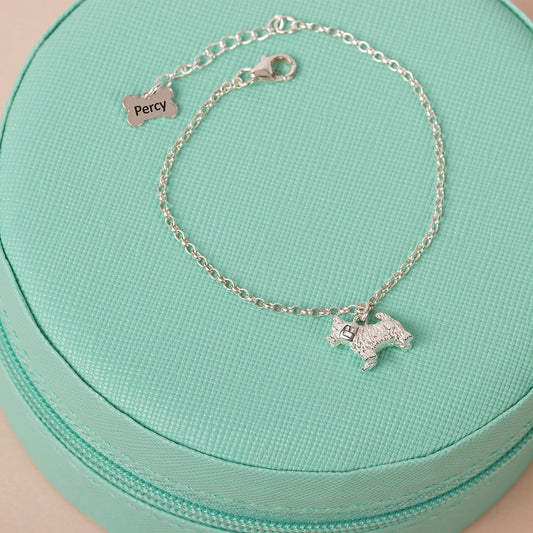 Westie Dainty Chain Bracelet - Personalised - Sterling Silver - MYLEE London