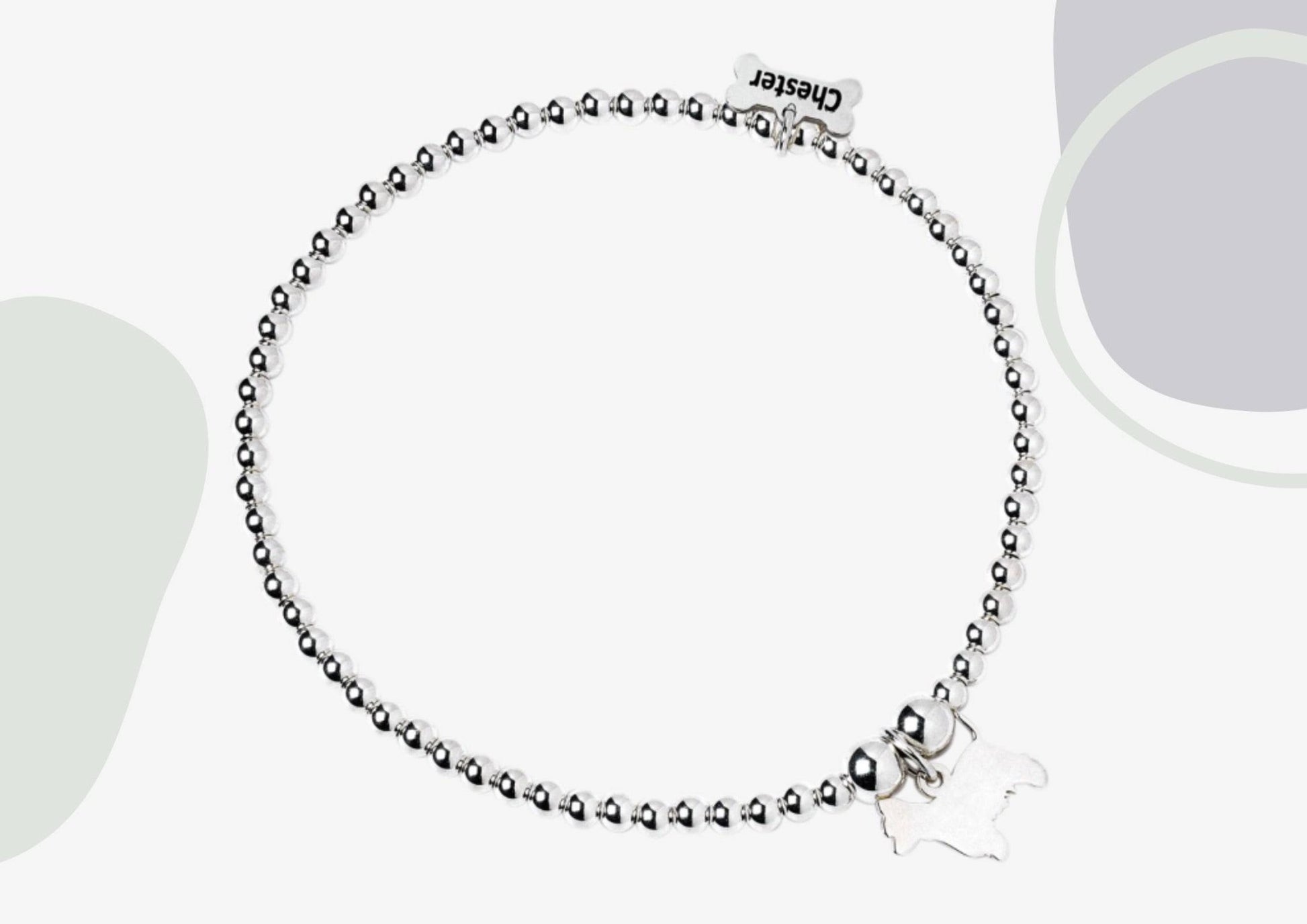 Westie Silhouette Silver Ball Bead Bracelet - Personalised - MYLEE London