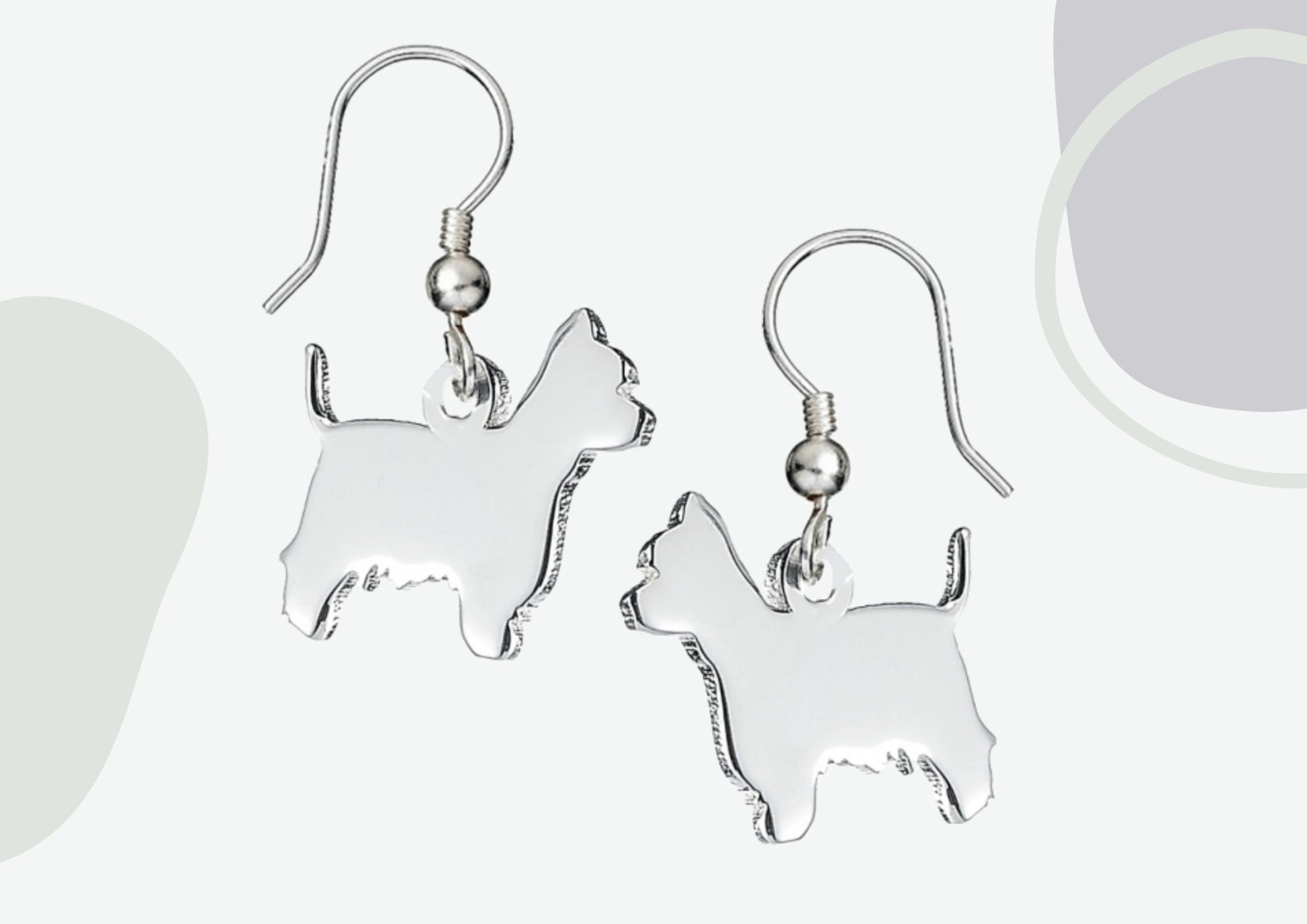 Westie Silhouette Silver Earrings - MYLEE London