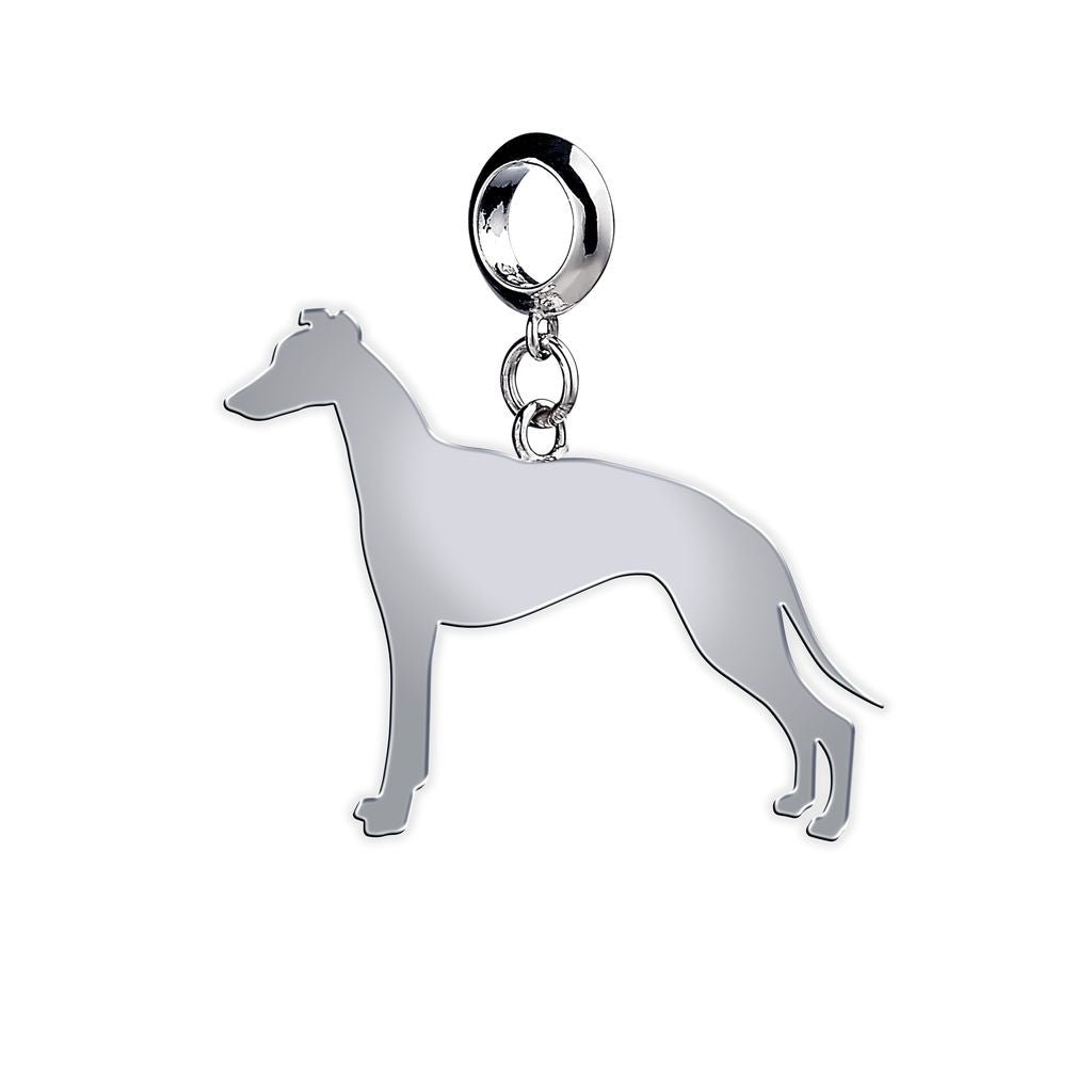 Whippet Silhouette Silver Charm - MYLEE London