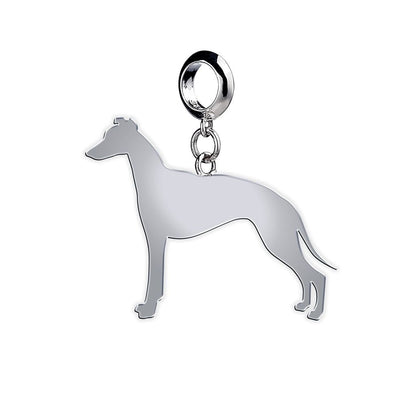 Whippet Silhouette Silver Charm - MYLEE London