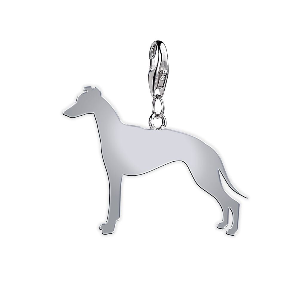 Whippet Silhouette Silver Charm - MYLEE London