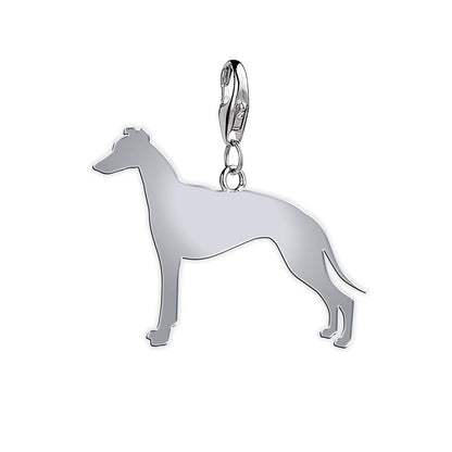 Whippet Silhouette Silver Charm - MYLEE London