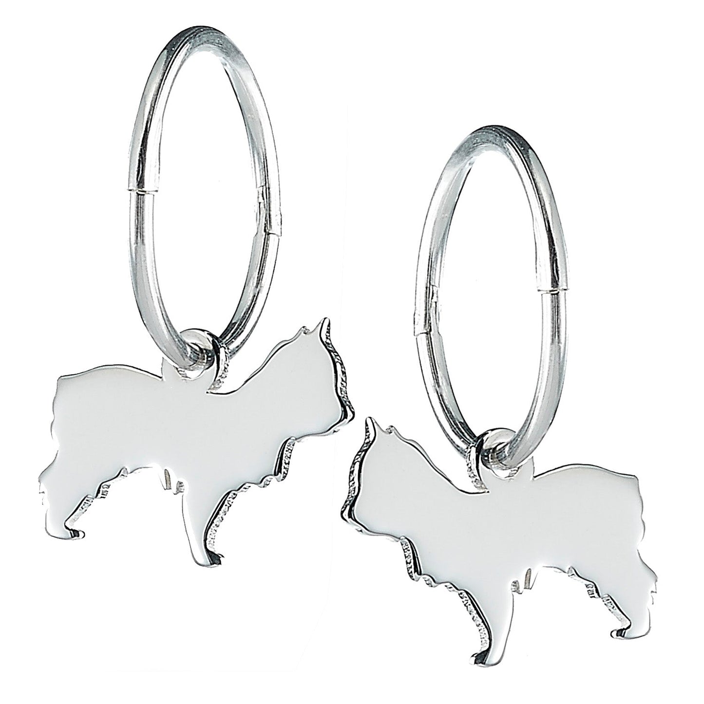 Yorkshire Terrier Silhouette Silver Earrings - MYLEE London